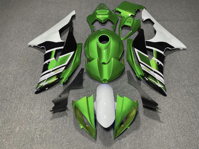 Green Black and White OEM Style 08-16 R6 Fairings