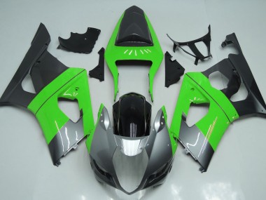 Green Silver and Black 03-04 GSXR 1000 Fairings