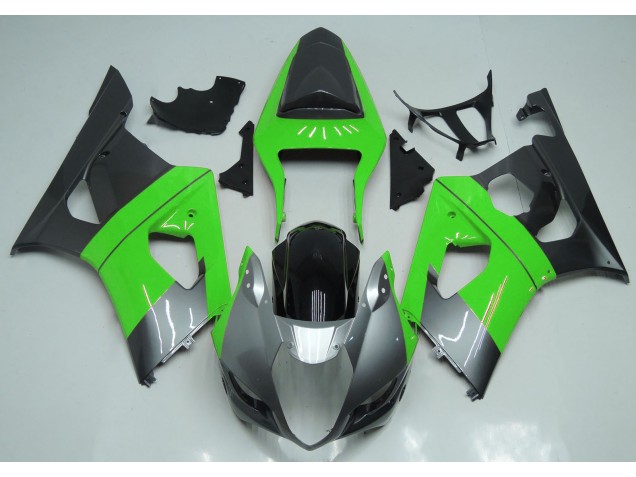 Green Silver and Black 03-04 GSXR 1000 Fairings