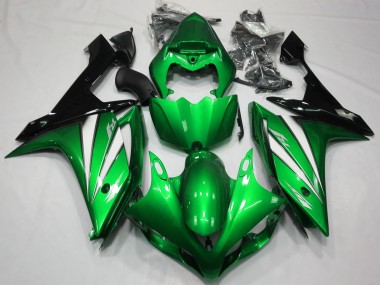 Green White and Black 07-08 R1 Fairings