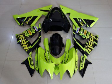 High Viz Yellow and Black 04-05 ZX10R Fairings