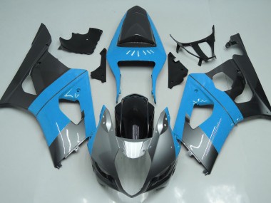 Light Blue Silver and Black 03-04 GSXR 1000 Fairings