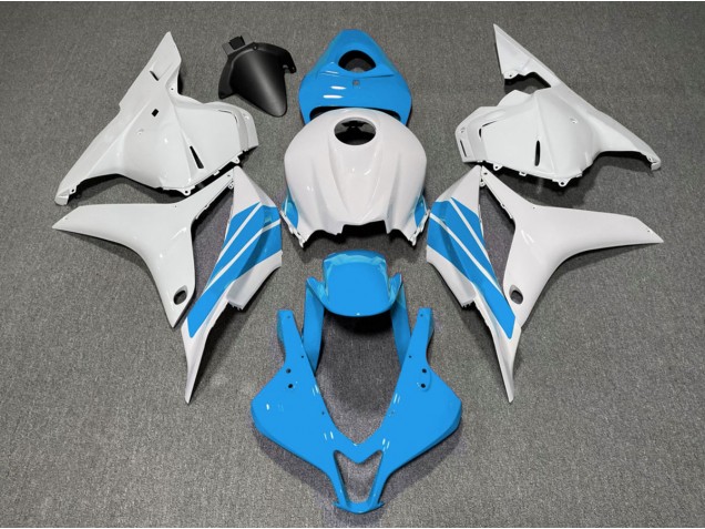 Light Blue and White Side Stripe 09-12 CBR600RR Fairings