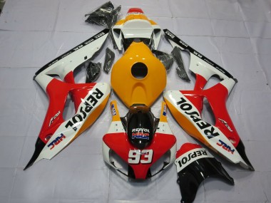 Light Orange White Repsol 06-07 CBR1000RR Fairings