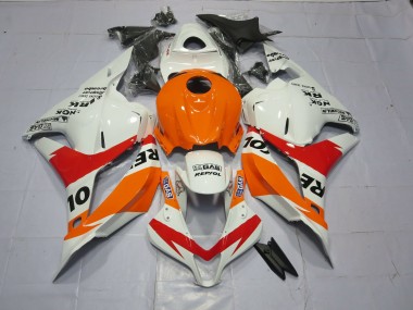 Light Orange and White Repsol 09-12 CBR600RR Fairings