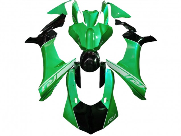 Lizard Green and Black 15-19 R1 Fairings