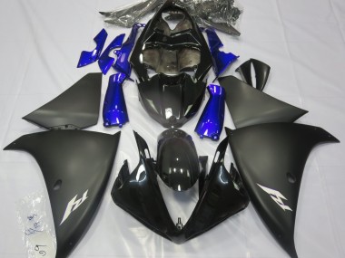 Matte Black & Blue 09-11 R1 Fairings