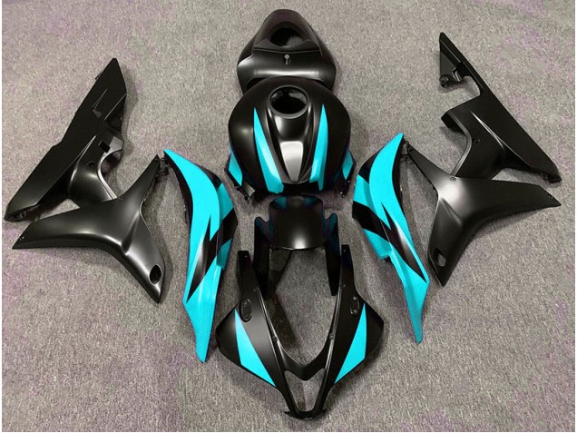 Matte Black & Cyan Design 07-08 CBR600RR Fairings