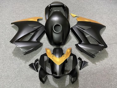 Matte Black & Gold 02-12 VFR800 Fairings