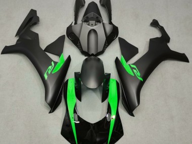 Matte Black & Green 15-19 R1 Fairings