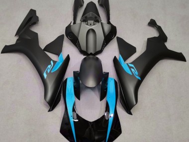 Matte Black & Light Blue 15-19 R1 Fairings