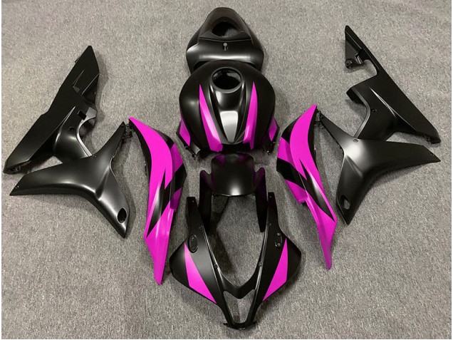 Matte Black & Pink Design 07-08 CBR600RR Fairings