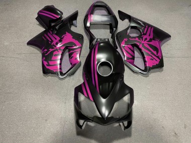 Matte Black & Pink Skull 01-03 CBR600 F4i Fairings