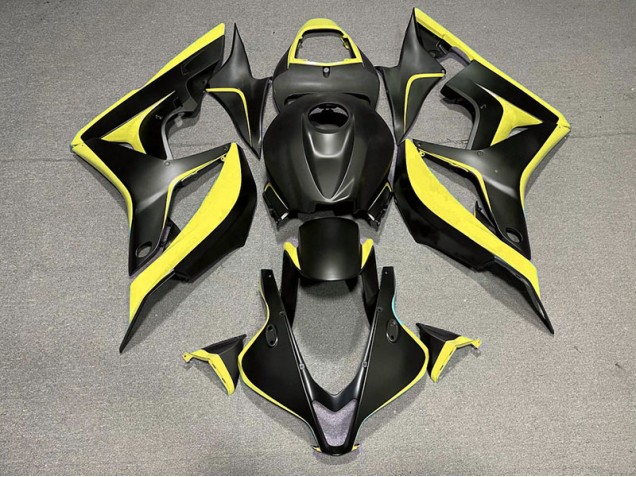 Matte Black & Yellow 07-08 CBR600RR Fairings