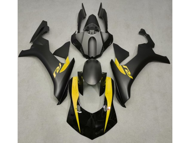 Matte Black & Yellow 15-19 R1 Fairings