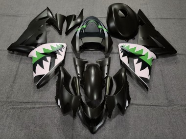 Matte Black and Green 04-05 ZX10R Fairings