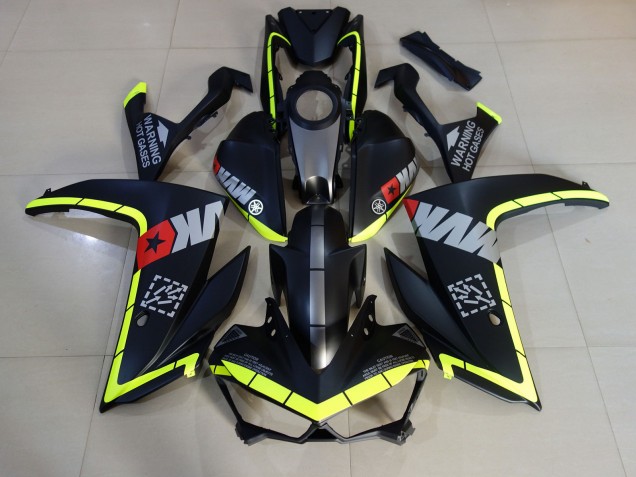 Matte Black and Yellow 15-18 R3 Fairings