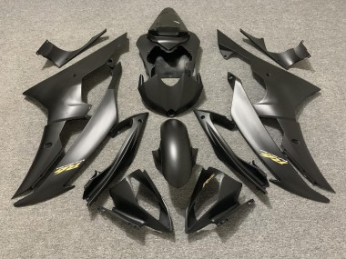 Matte Black with Gold Logo 08-16 R6 Fairings