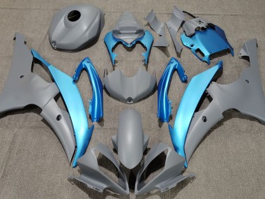 Matte Grey & Sky Blue 08-16 R6 Fairings