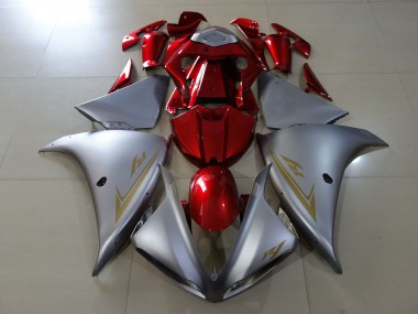 Matte Silver & Gloss Red 09-11 R1 Fairings