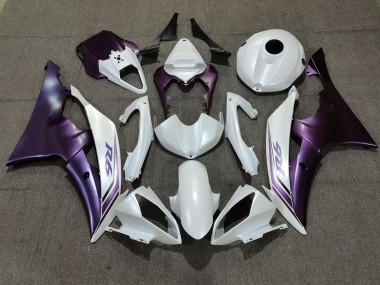 Matte White and Purple 08-16 R6 Fairings