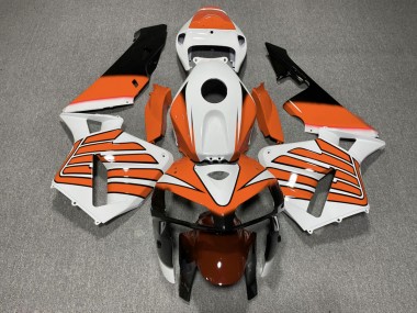 Orange and White Wings 05-06 CBR600RR Fairings