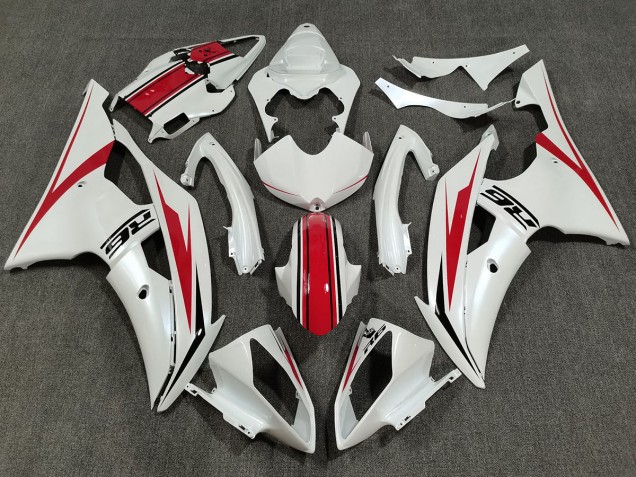 Pearl White & Gloss Red 08-16 R6 Fairings