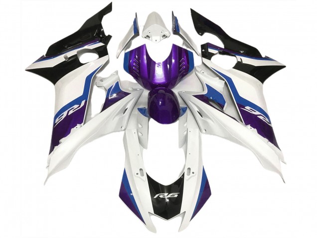 Purple and Gloss White 17-21 R6 Fairings