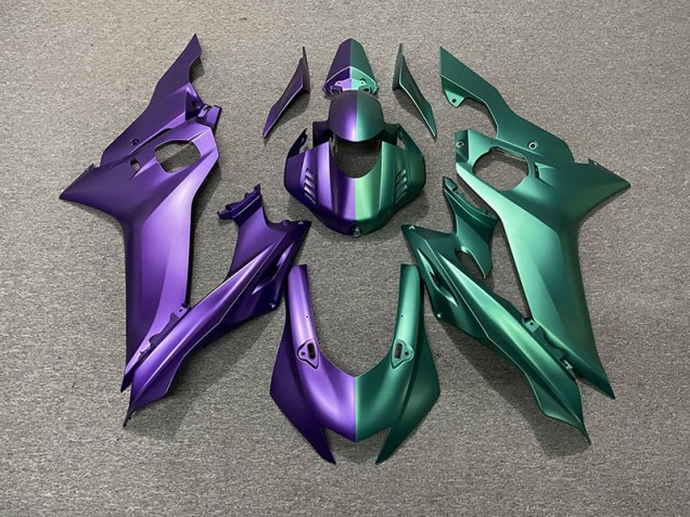 Purple and Green Split 17-21 R6 Fairings