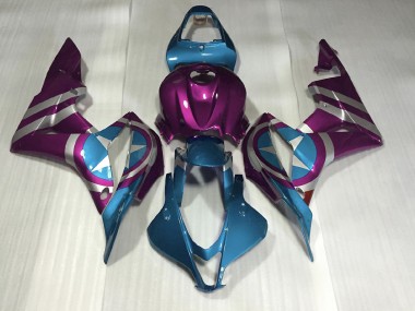 Purple and Light Blue Captain America 07-08 CBR600RR Fairings