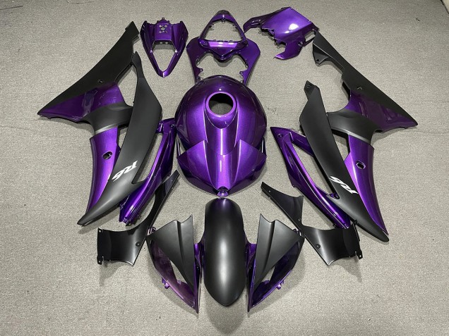 Purple and Matte Black & Logos 08-16 R6 Fairings