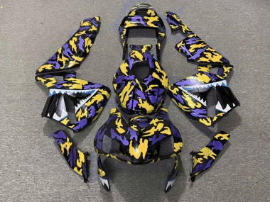 Purple and Yellow Camo 03-04 CBR600RR Fairings