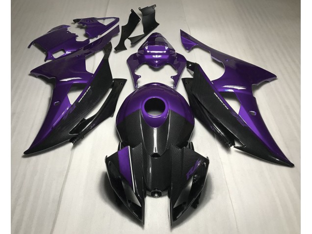 Purple w Carbon Fiber Style 08-16 R6 Fairings