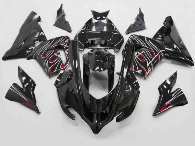 Red Black Flame 04-05 ZX10R Fairings