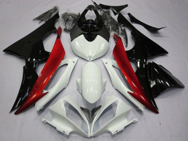 Red Black and White 08-16 R6 Fairings