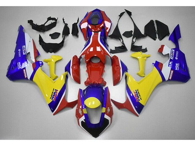 Red Blue and Yellow HRC 17-23 CBR1000RR Fairings