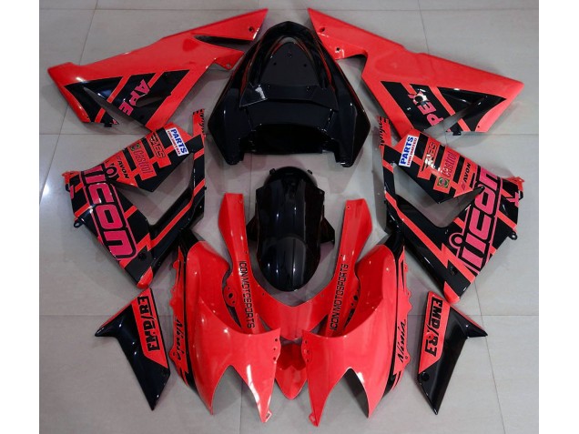 Red and Black & Logos 04-05 ZX10R Fairings