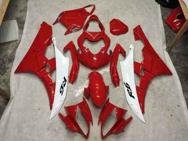 Red and White C2W 06-07 R6 Fairings