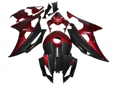 Red w Carbon Fiber Style 08-16 R6 Fairings