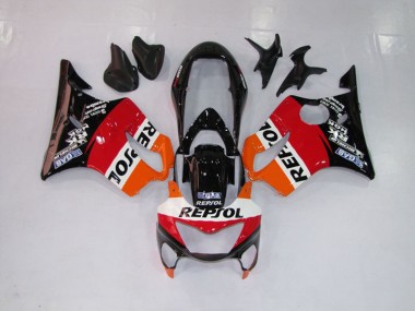 Repsol Red Orange and Black 99-00 CBR600 F4 Fairings