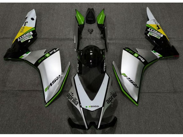 Silver Pirelli & Green 10-15 RSV4 1000 Fairings