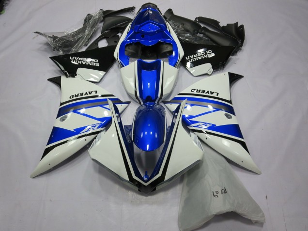 Silver White Yamalube 12-14 R1 Fairings