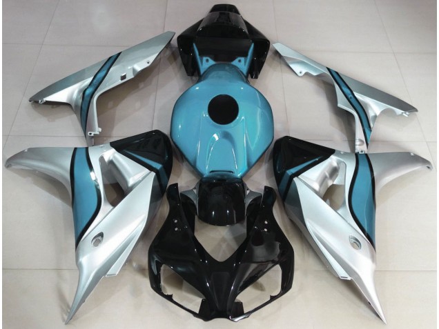 Silver and Light Blue Custom 06-07 CBR1000RR Fairings