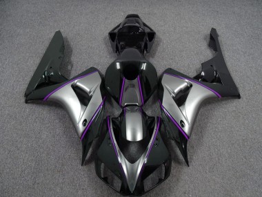 Silver with Dark Purple Pin Stripe 06-07 CBR1000RR Fairings