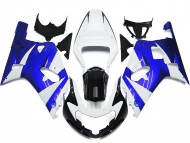 Vibrant Blue and White OEM Style 01-03 GSXR 600-750 Fairings