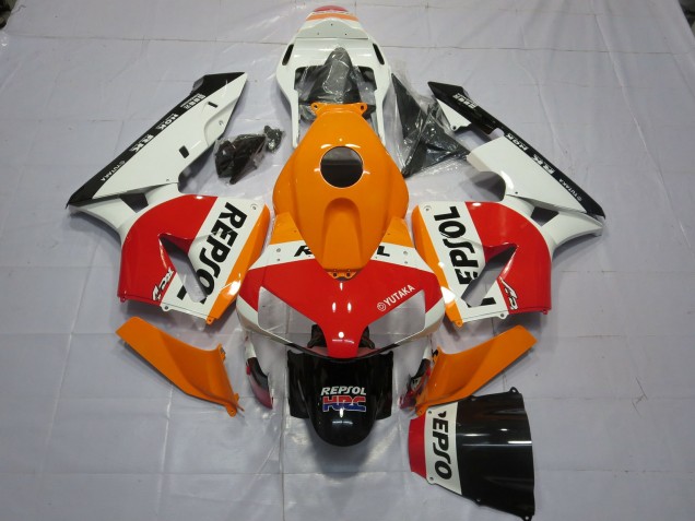 White Orange Repsol 03-04 CBR600RR Fairings