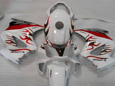 White Red Flame 02-12 VFR800 Fairings