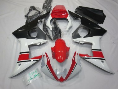 White Red and Black 05 R6 Fairings