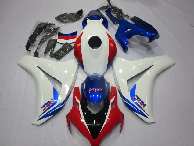 White Red and Blue 08-11 CBR1000RR Fairings