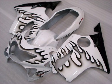 White and Black Flames 99-00 CBR600 F4 Fairings